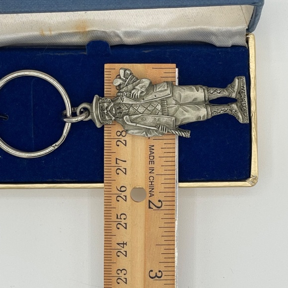 Vintage FORT Pewter Key Chain English Male Golfer Original Gift Box - Picture 6 of 11